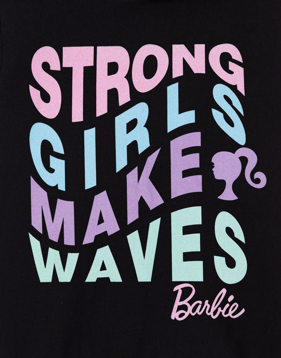 Barbie Strong Girls Make Waves Girls Black Hoodie