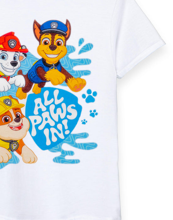 Paw Patrol All Paws In Kids White Short Sleeved T-Shirt