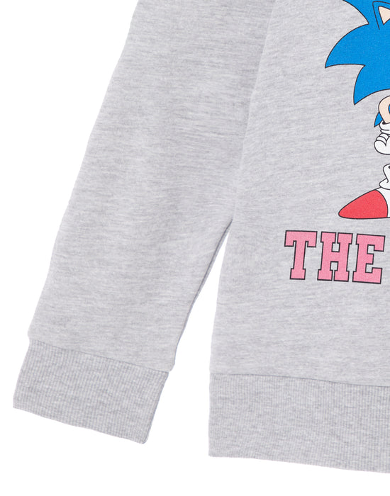 Sonic the Hedgehog Collegiate Sonic & Amy Girls Grey Marl Hoodie