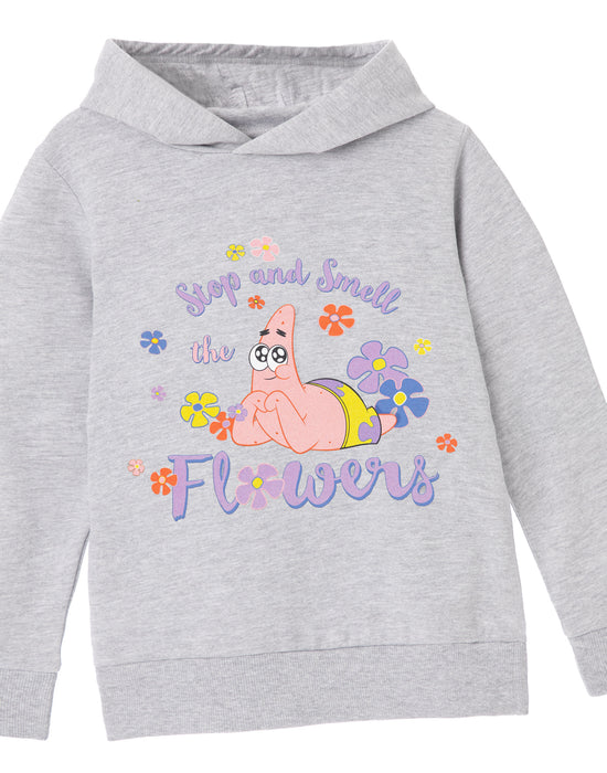 SpongeBob SquarePants Stop And Smell The Flowers Girls Grey Marl Hoodie