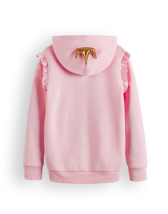Disney Princess Girls Pink Hoodie with 3D Crown