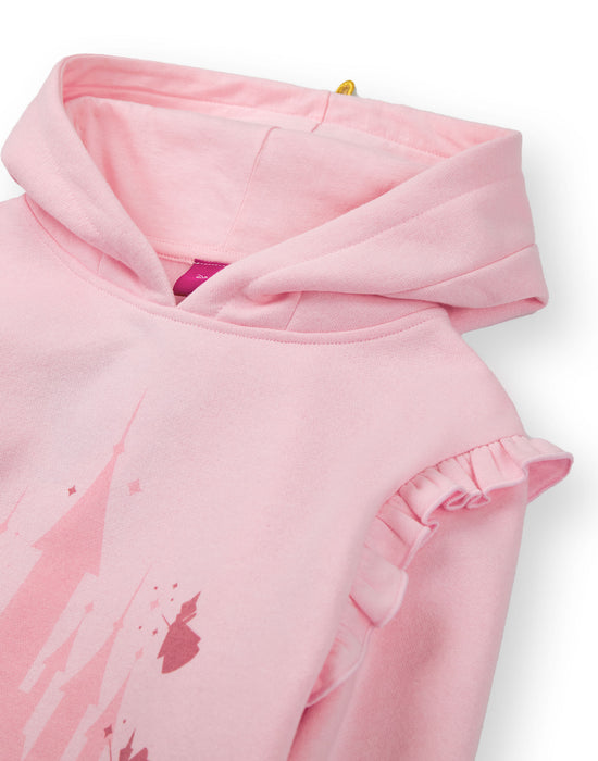 Disney Princess Girls Pink Hoodie with 3D Crown