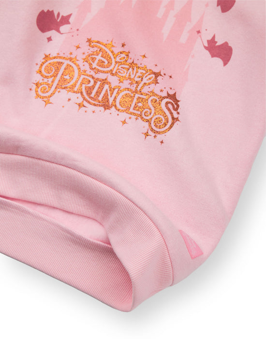 Disney Princess Girls Pink Hoodie with 3D Crown