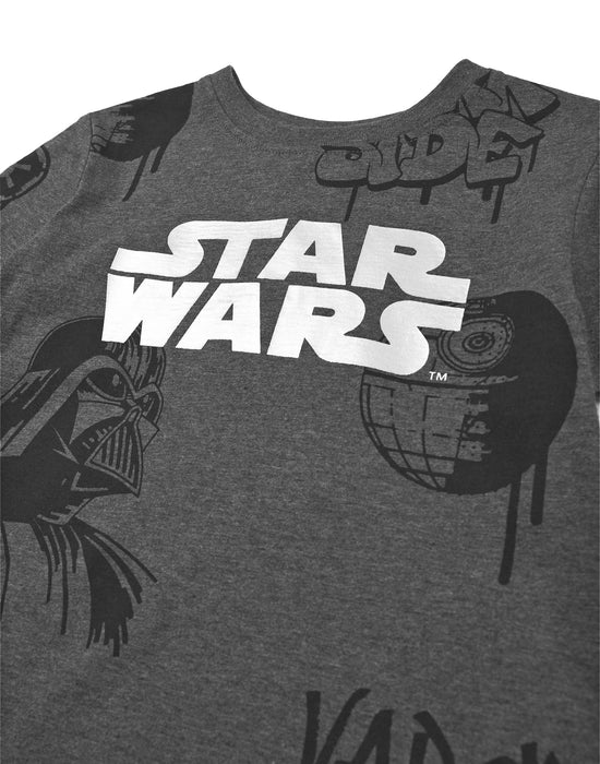 T-Shirt Star Wars Vader Distressed Unisexe Enfant Garçon - Coton Confortable 7-8 Ans