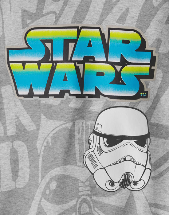 Felpa Con Cappuccio Star Wars Per Ragazzi - Logo Personaggi, Colore Nero, Taglia Media, Pullover