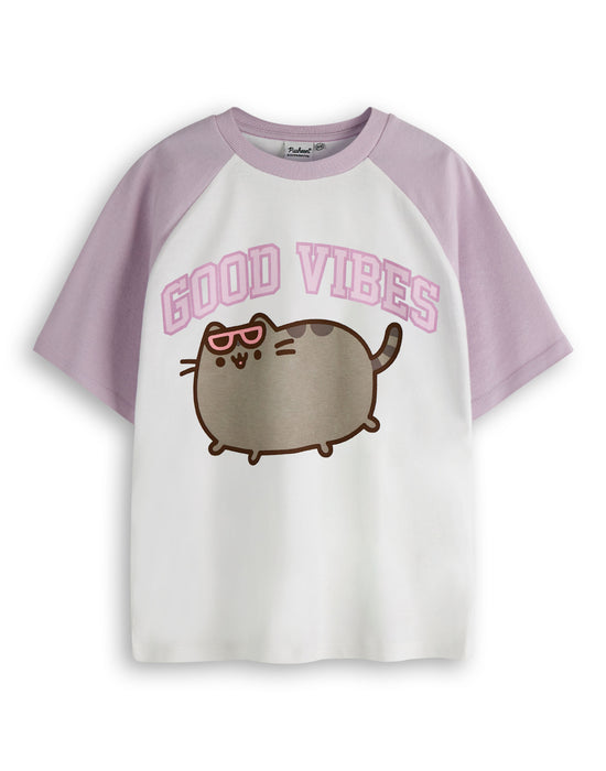 Pusheen Girls Good Vibes Raglan T-Shirt