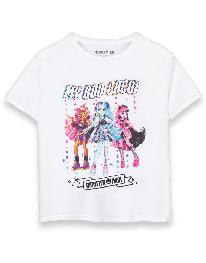 Monster High Boo Crew Girls White Short Sleeved T-Shirt