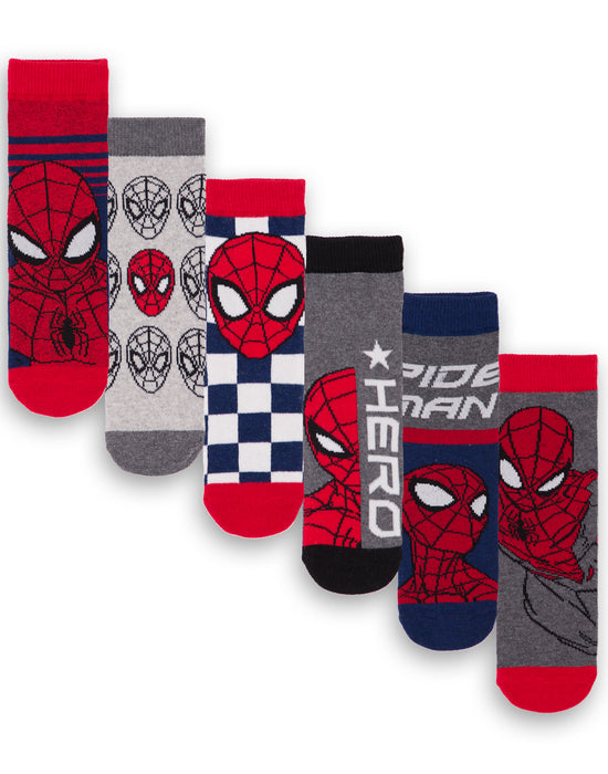 Marvel Spiderman Boys Socks - Pack of 6