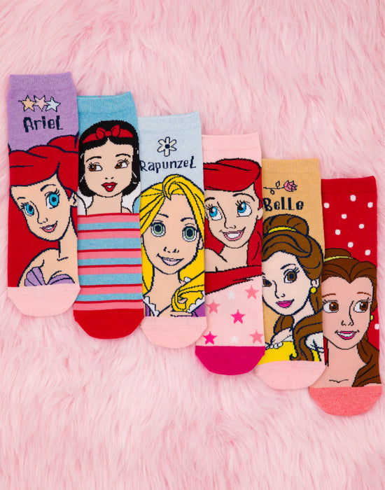 Disney Princess Girls 6 Pack Socks