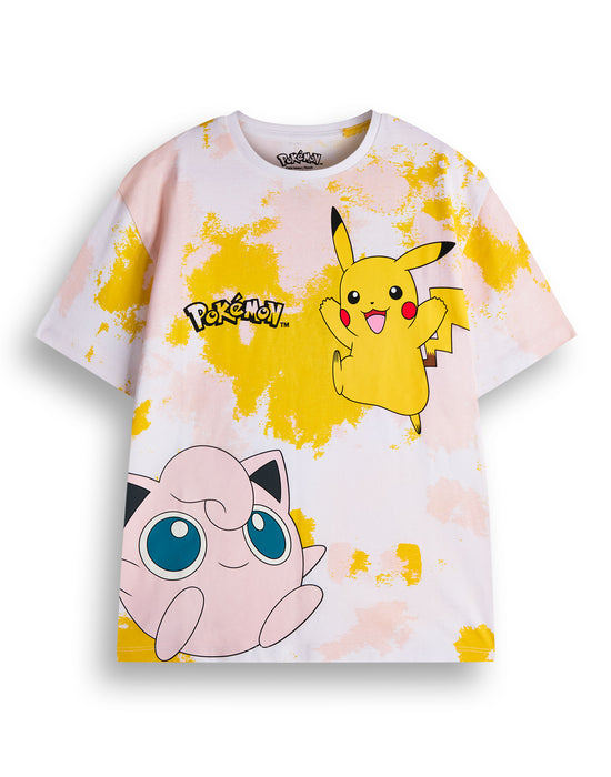 Pokemon Pikachu Tie Dye Set Girls Multicoloured T-Shirt and Shorts Set