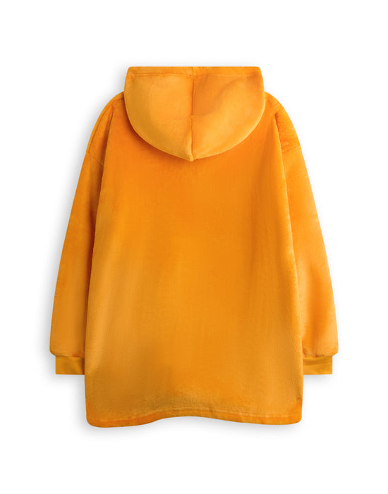 Garfield Novelty Face Unisex Kids Orange Blanket Hoodie