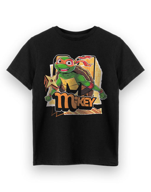 Teenage Mutant Ninja Turtles Mikey Black Short Sleeved T-Shirt
