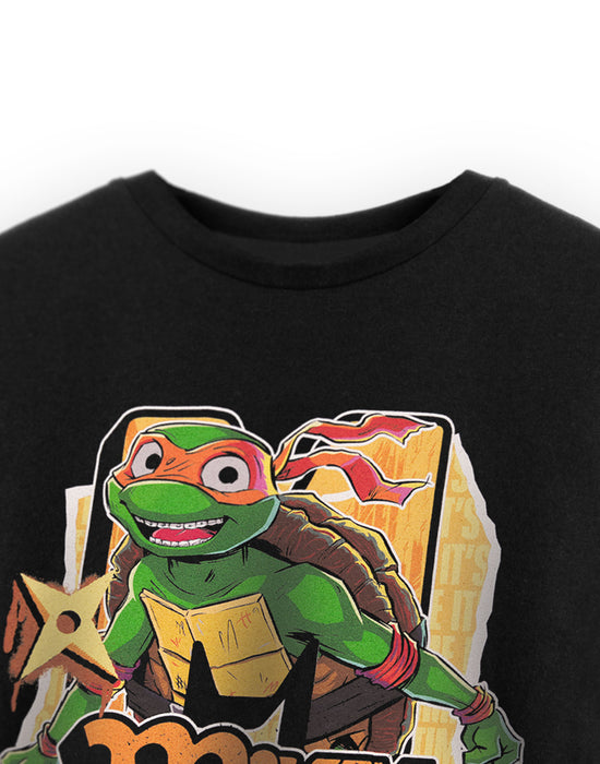 Teenage Mutant Ninja Turtles Mikey Black Short Sleeved T-Shirt