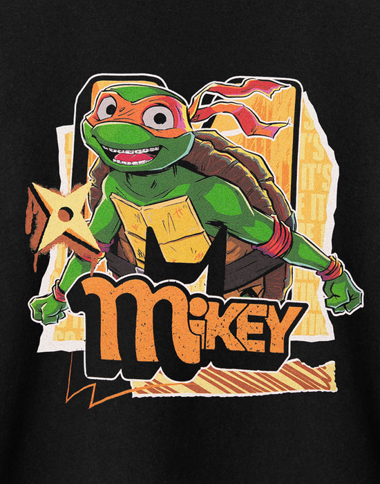 Teenage Mutant Ninja Turtles Mikey Black Short Sleeved T-Shirt
