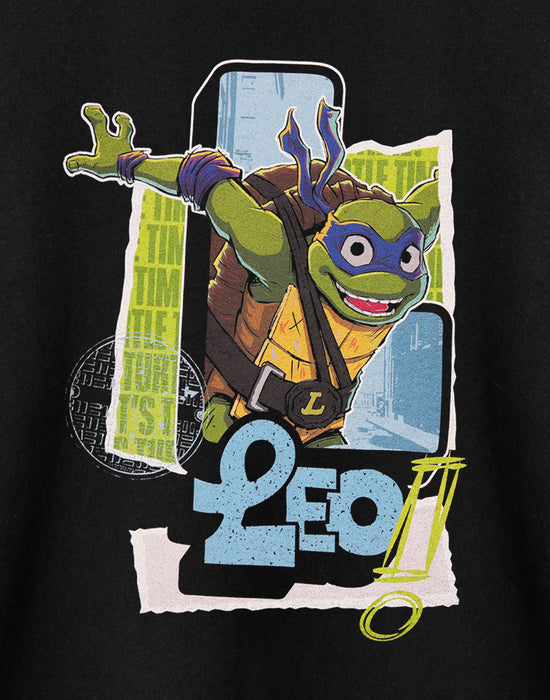 Teenage Mutant Ninja Turtles Leo Black Short Sleeved T-Shirt