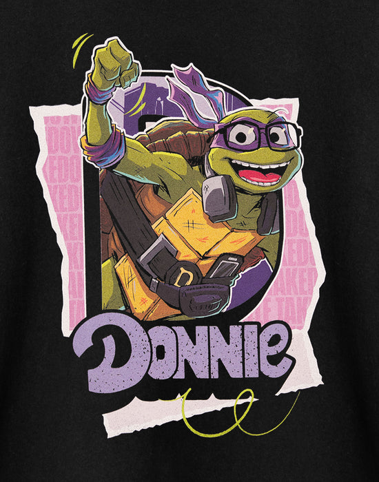Teenage Mutant Ninja Turtles Donnie Black Short Sleeved T-Shirt
