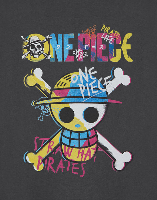 One Piece Pirate Life Boys Grey Short Sleeved T-Shirt