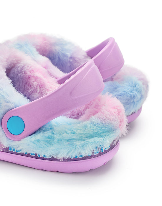 Disney Stitch Fur Lined Girls Purple Clogs