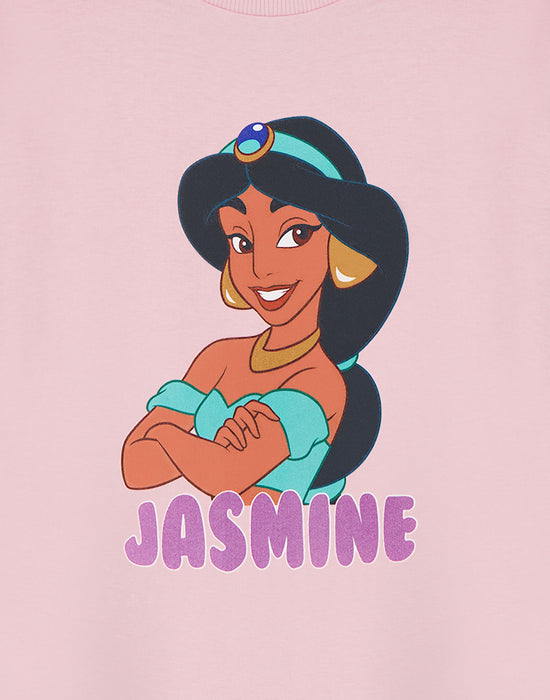 Disney Princess Jasmine Girls Pink Short Sleeved T-Shirt