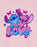 Disney Lilo & Stitch Love Girls Pink Short Sleeved T-Shirt
