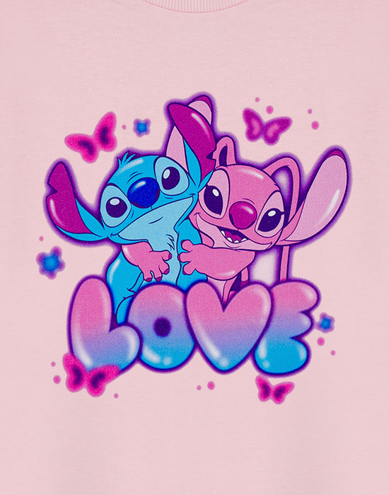 Camiseta Premium Lilo & Stitch - Angel Sweetheart, Manga Corta, Algodón, Diseño Disney
