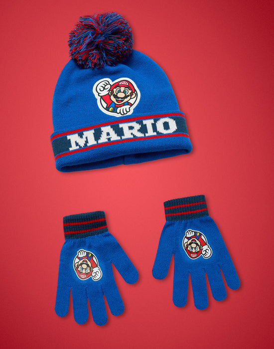 super mario handschuhe Nintendo Super Mario Boys Multicoloured Beanie and Gloves Set — Vanilla Underground