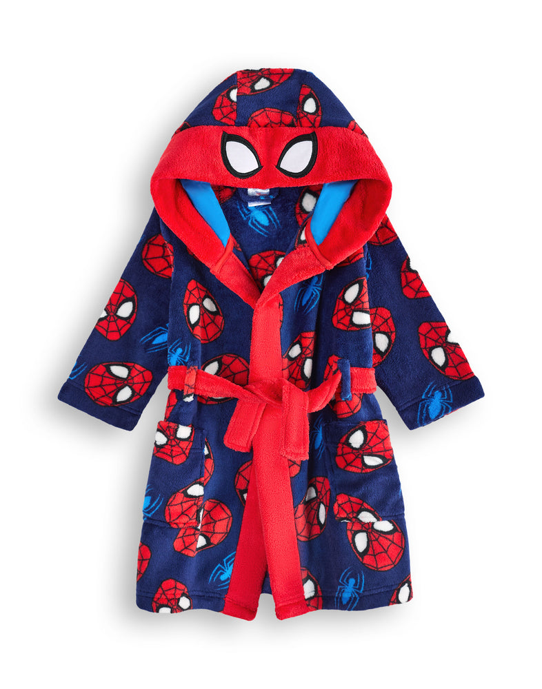 Marvel All Over Print Boys Red Hooded Bathrobe