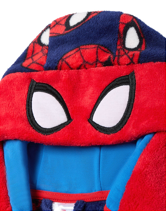 Marvel All Over Print Boys Red Hooded Bathrobe