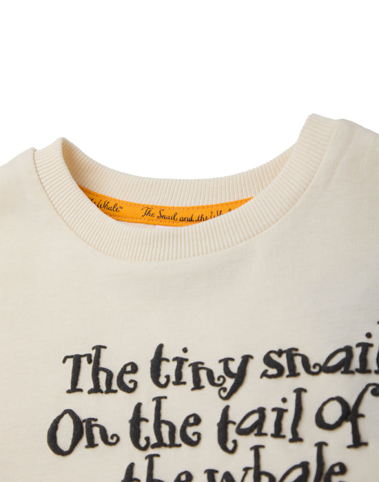 The Snail & The Whale Tail Of The Whale Unisex Kids Beige Short Sleeved T-Shirt