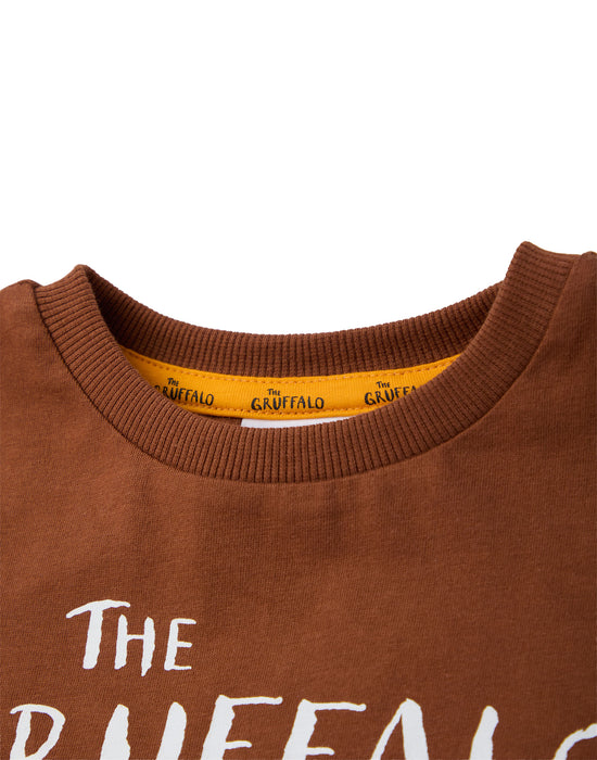 Gruffalo & Friends Big Face Unisex Kids Brown Short Sleeved T-Shirt
