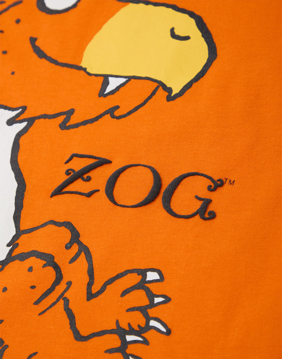 Zog Big Face Unisex Kids Orange Short Sleeved T-Shirt