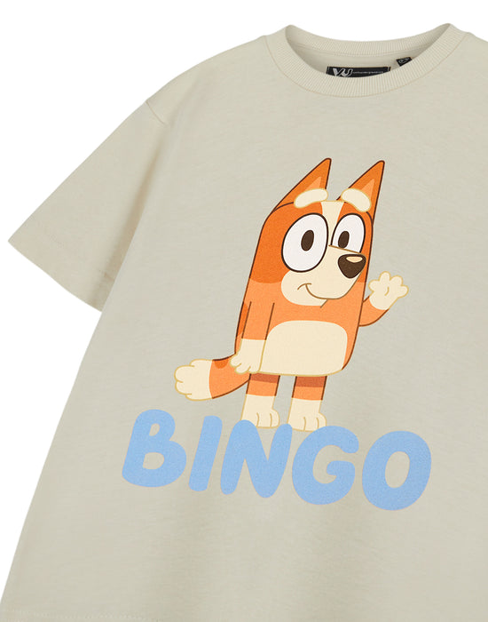 Bluey Bingo Unisex Kids Beige Short Sleeved T-Shirt