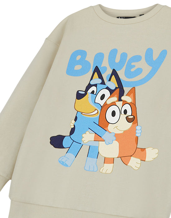 Bluey Hug Unisex Kids Beige Sweatshirt