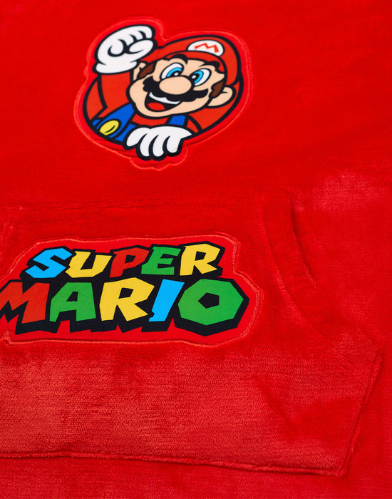Nintendo Mario Boys Red Blanket Hoodie
