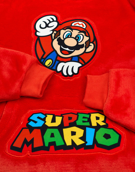 Nintendo Mario Boys Red Blanket Hoodie