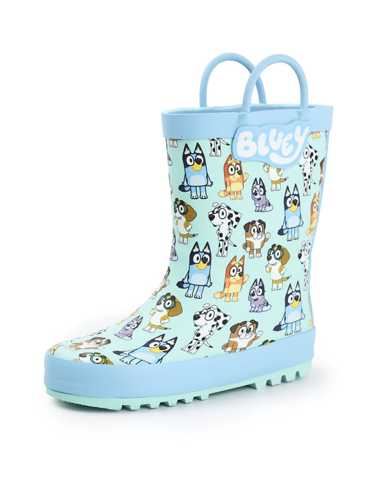 Bluey Character AOP Unisex Kids Blue Wellington Boots with Handles