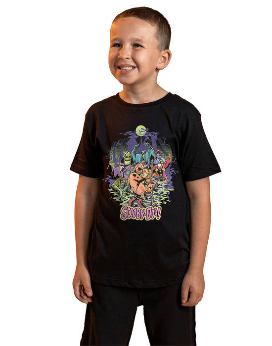 Scooby Doo Scooby Halloween Unisex Kids Black Short Sleeved T-Shirt
