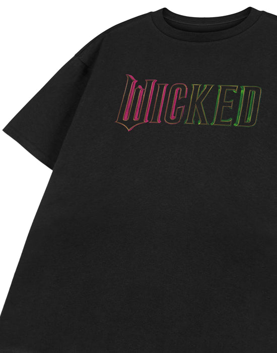 Wicked Green Pink Logo Unisex Kids Black Short Sleeved T-Shirt
