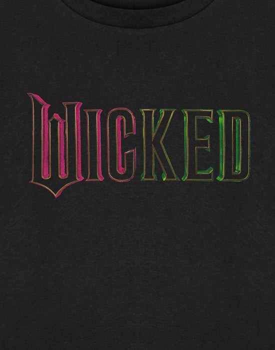Wicked Green Pink Logo Unisex Kids Black Short Sleeved T-Shirt