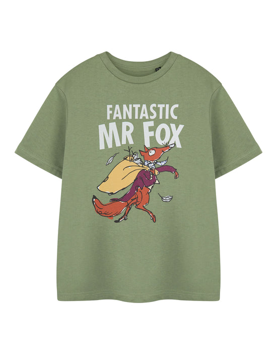 Roald Dahl Fantastic Mr Fox Unisex Kids Green Short Sleeved T-Shirt