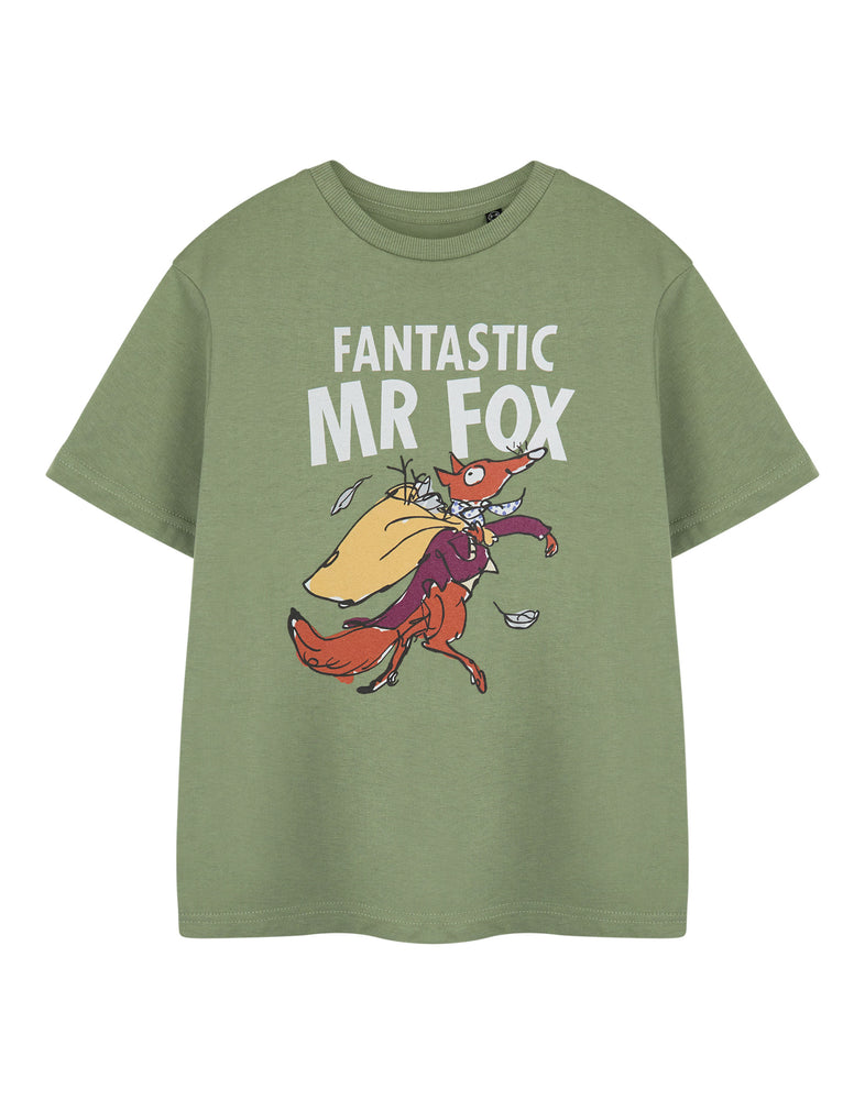 Roald Dahl Fantastic Mr Fox Unisex Kids Green Short Sleeved T-Shirt