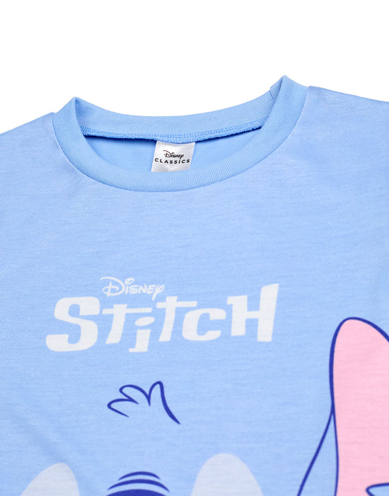 Disney Stitch & Angel Girls Multicoloured Multi-Pack of 2 Long Sleeve Long Leg Pyjama Set