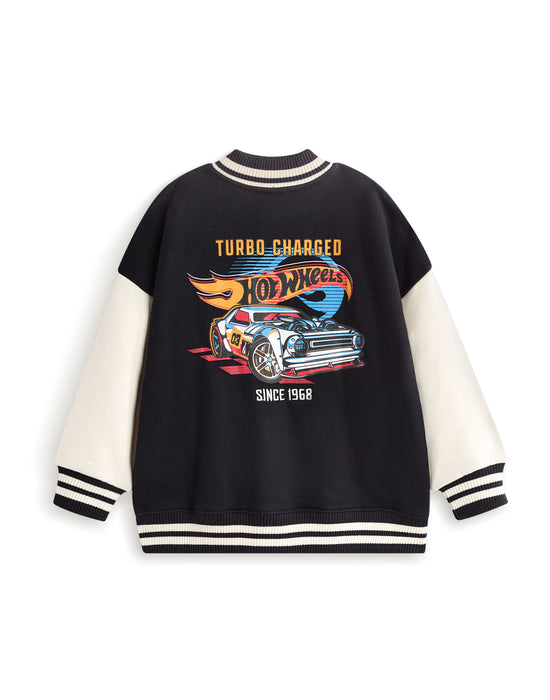 Hot Wheels Turbo Charged Boys Black Bomber Jacket