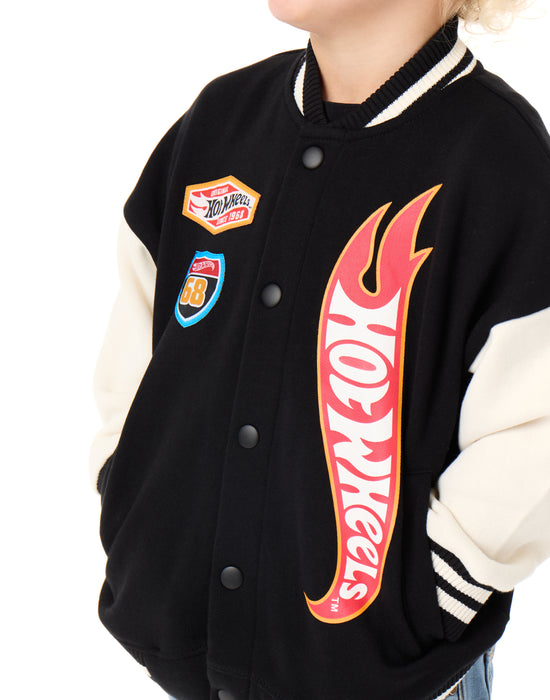 Hot Wheels Turbo Charged Boys Black Bomber Jacket