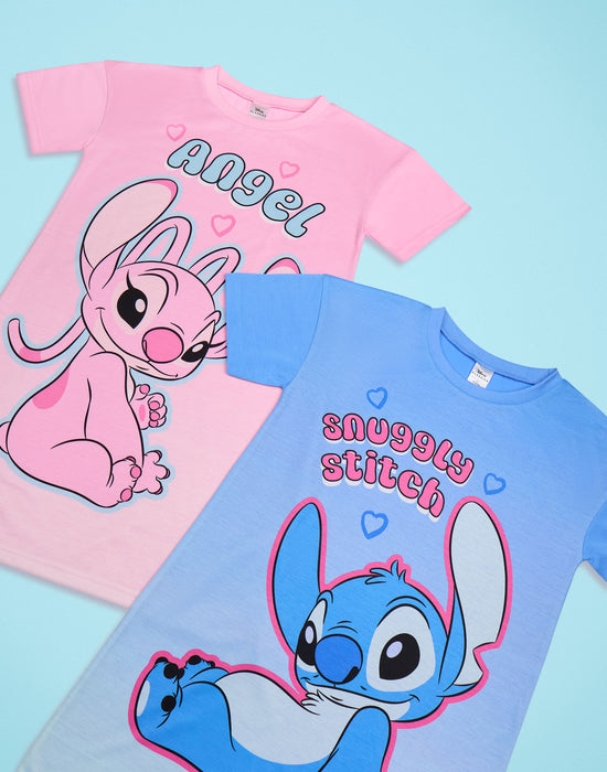 Disney Stitch & Angel Girls Nightdress Pack of 2 Set