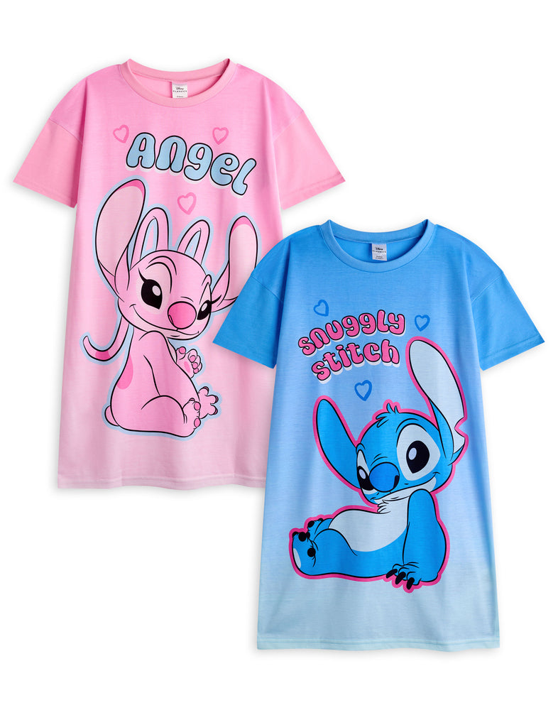Disney Stitch & Angel Girls Nightdress Pack of 2 Set