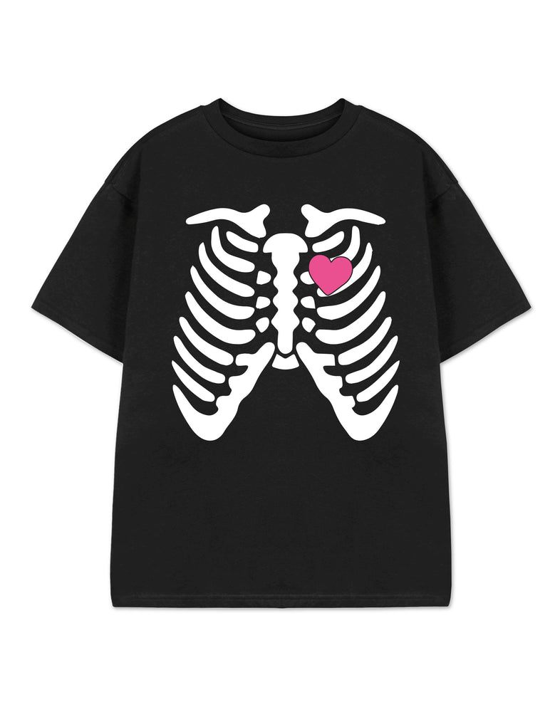 Show Me The Merch Ribcage Girls Black Short Sleeved T-Shirt