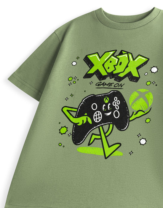 Xbox Game On Boys Green Short Sleeved T-Shirt