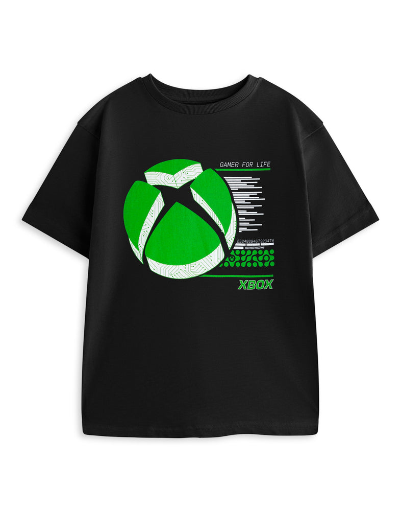 Xbox Gamer for Life Boys Black Short Sleeved T-Shirt