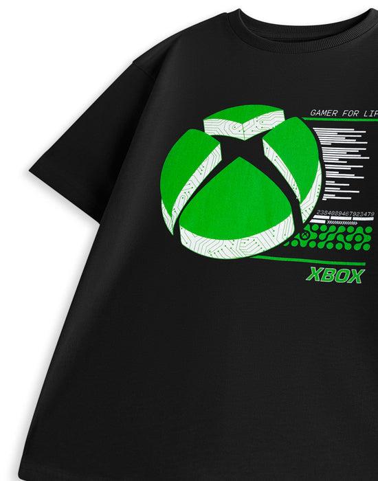 Xbox Gamer for Life Boys Black Short Sleeved T-Shirt